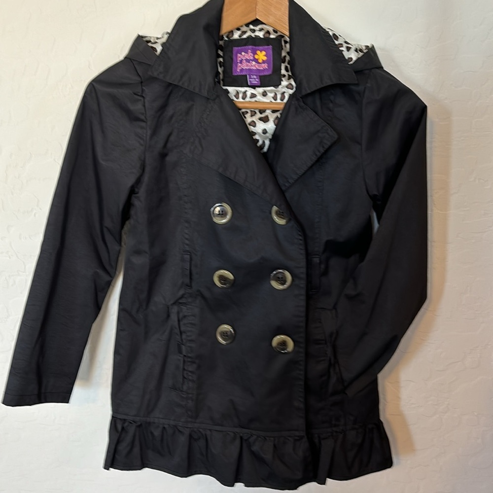 Girls' Lined Rain Jacket w/ detachable hood M (7/8)